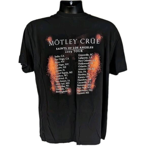 Motley Crue 2009 Tour T Shirt XL Saints of Los Angeles Concert Tee Black Band - Picture 3 of 13